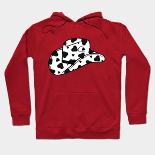 Black Cow Spots Cowboy Hat Hoodie